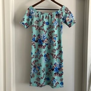 Boat neck dress turquoise teen size (L)
